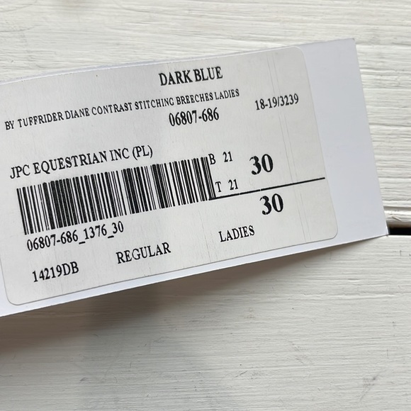 NWT Tuffrider Diane Full Seat Breeches Dark Blue size 30 - Picture 10 of 11